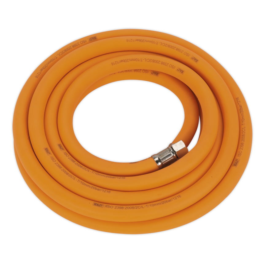 5m x Ø10mm High-Visibility Hybrid Air Hose with 1/4