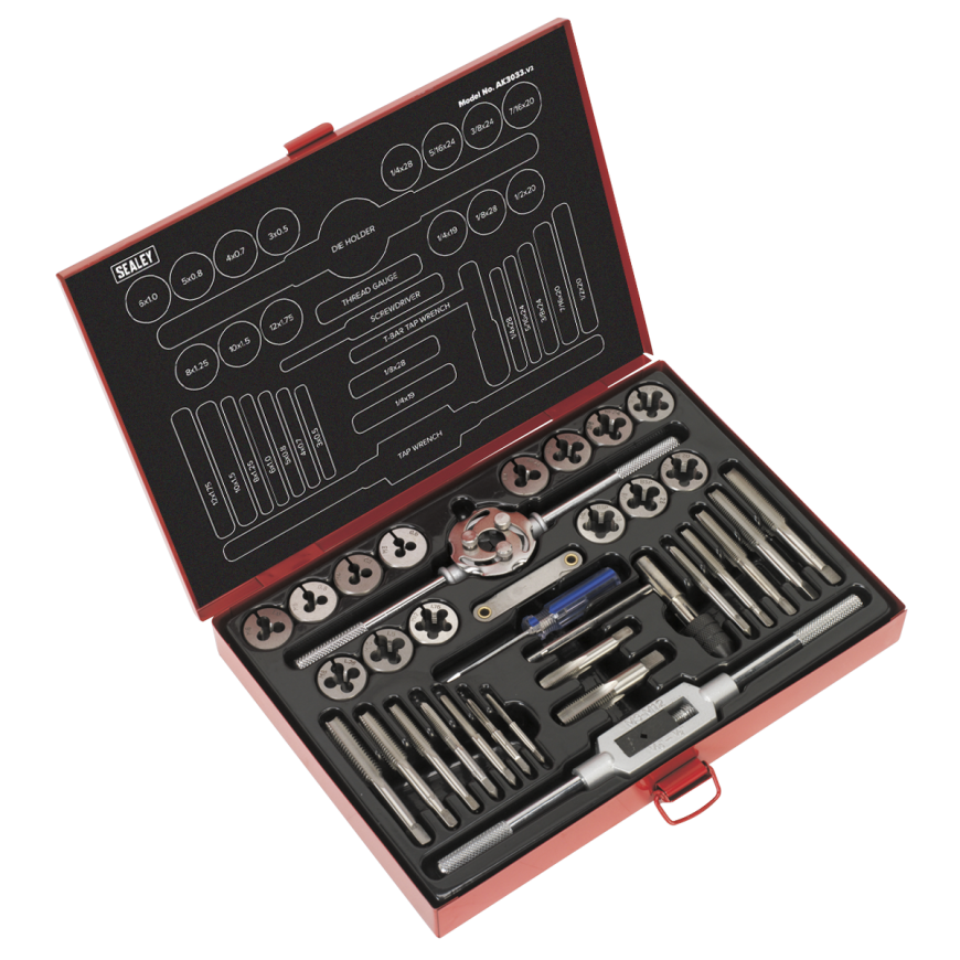 33pc Tap & Die Set Split Dies - Metric/UNF/BSP