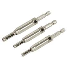 3pc Self-Centring Chamfered Hinge Drill Set