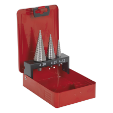 3pc Double Flute HSS M2 Step Drill Bit Set