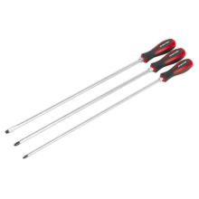 3pc 450mm Extra-Long Hammer-Thru Screwdriver Set