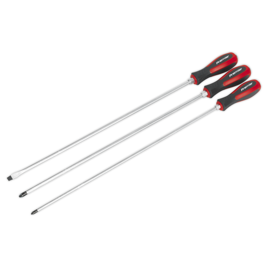 3pc 450mm Extra-Long Hammer-Thru Screwdriver Set