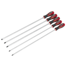 5pc 450mm Extra-Long Hammer-Thru Screwdriver Set