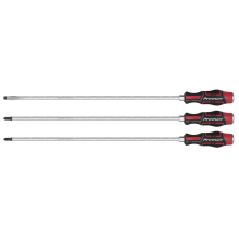 3pc 450mm Extra-Long Hammer-Thru Screwdriver Set