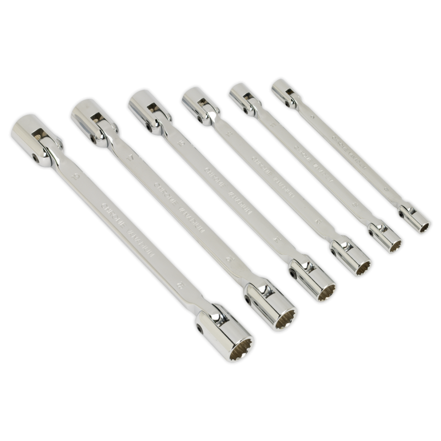 6pc Double Flexi-Head Socket Spanner Set