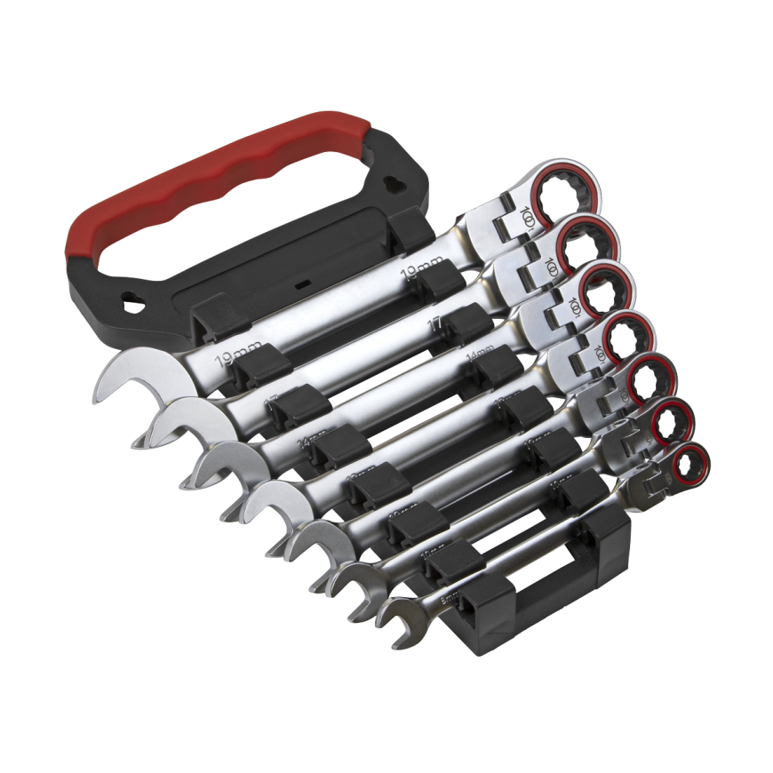 7pc Flexi-Head Ratchet Combination Spanner Set - Platinum Series