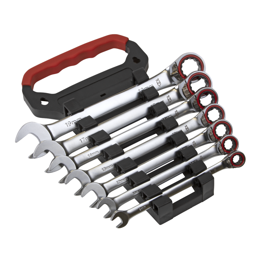 7pc Reversible Combination Ratchet Spanner Set - Platinum Series