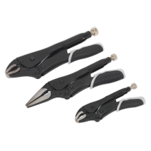 3pc Quick Release Locking Pliers Set - Black Series