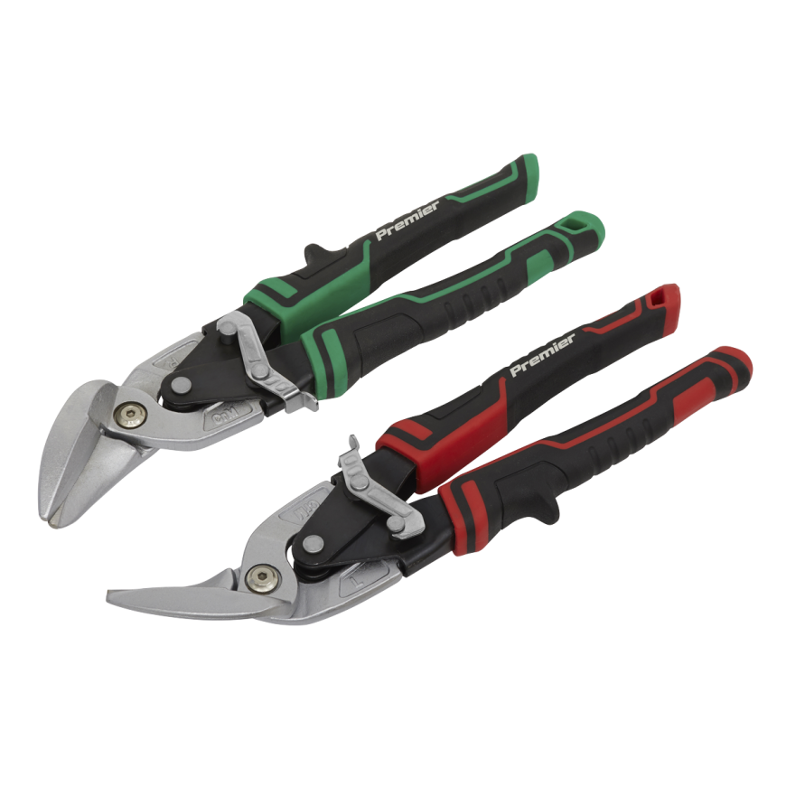 2pc High Leverage Offset Aviation Tin Snip Set