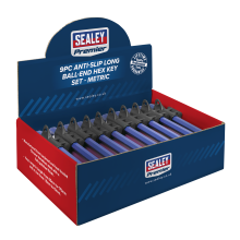 9pc Anti-Slip Long Ball-End Hex Key Set - Metric - Display Box of 10