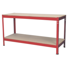 1.53m Steel Workbench with Wooden Top