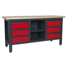 Workstation with 6 Drawers & Open Storage