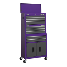 Topchest, Mid-Box & Rollcab 9 Drawer Stack - Purple