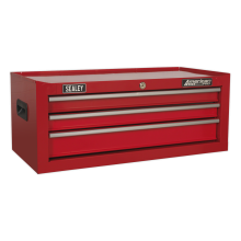 3 Drawer Mid-Box with Ball-Bearing Slides - Red