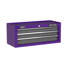 3 Drawer Mid-Box with Ball-Bearing Slides - Purple/Grey