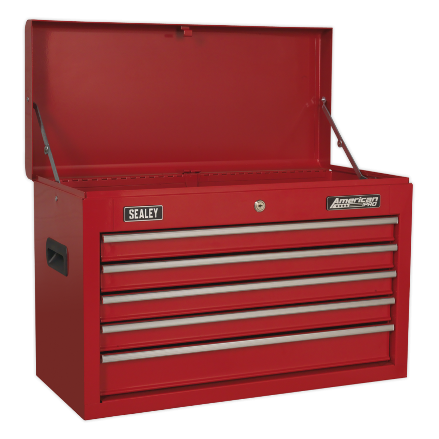 5 Drawer Topchest with Ball-Bearing Slides - Red