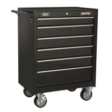 6 Drawer Rollcab with Ball-Bearing Slides - Black