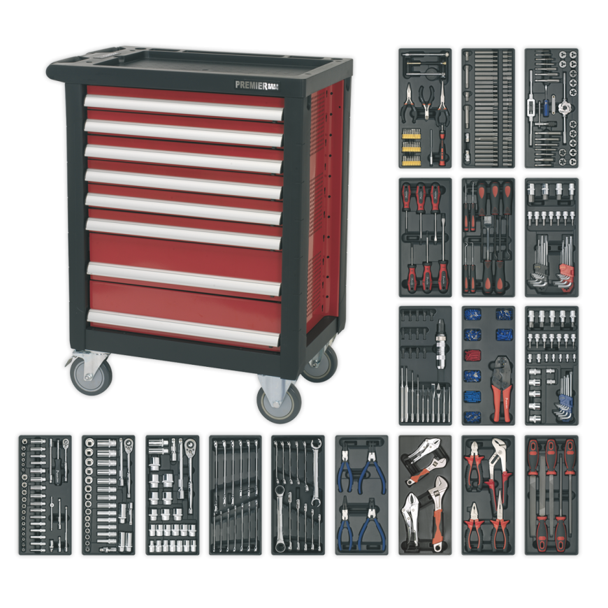 8 Drawer Rollcab with Ball-Bearing Slides & 707pc Tool Kit