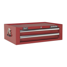 2 Drawer Mid-Box with Ball-Bearing Slides - Red