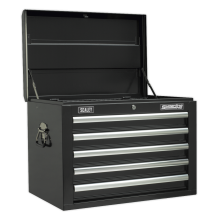 5 Drawer Topchest with Ball-Bearing Slides - Black