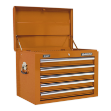 5 Drawer Topchest with Ball-Bearing Slides - Orange