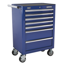 7 Drawer Rollcab with Ball-Bearing Slides - Blue