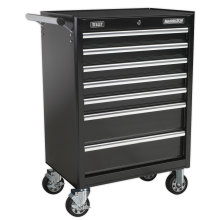 7 Drawer Rollcab with Ball-Bearing Slides - Black