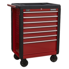 7 Drawer Rollcab with Ball-Bearing Slides - Red