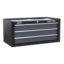 3 Drawer Mid-Box Chest with Ball-Bearing Slides - Black/Grey