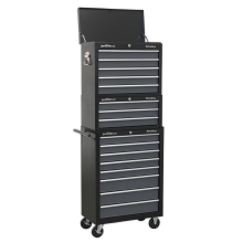 16 Drawer Tool Chest Combination with Ball-Bearing Slides - Black/Grey