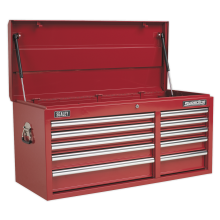 10 Drawer Topchest with Ball-Bearing Slides - Red