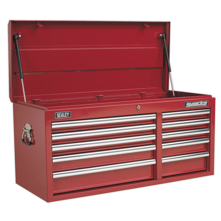 10 Drawer Topchest with Ball-Bearing Slides - Red