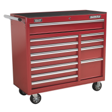 12 Drawer Rollcab with Ball-Bearing Slides - Red