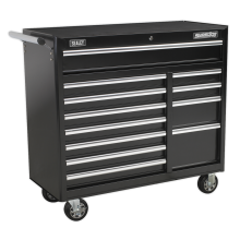 12 Drawer Rollcab with Ball-Bearing Slides - Black