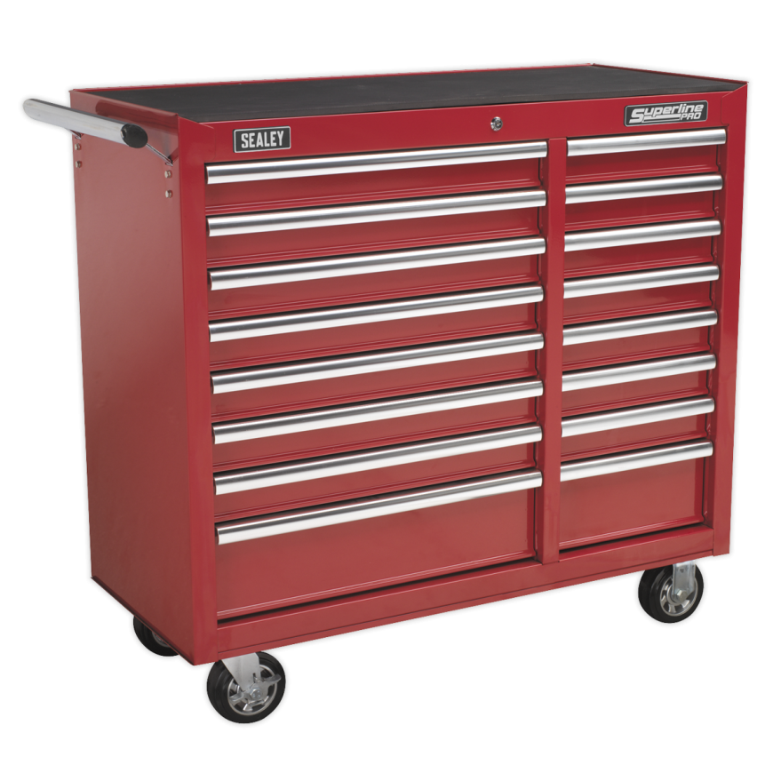 16 Drawer Rollcab with Ball-Bearing Slides - Red