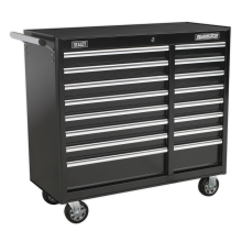 16 Drawer Rollcab with Ball-Bearing Slides - Black