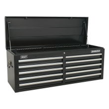 10 Drawer Topchest with Ball-Bearing Slides - Black