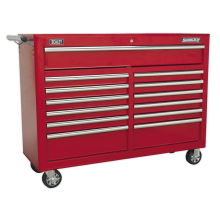 13 Drawer Rollcab with Ball-Bearing Slides - Red