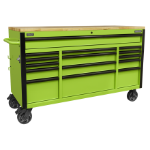 15 Drawer 1549mm Mobile Trolley with Wooden Worktop