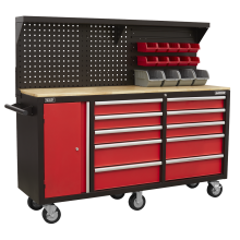 10 Drawer Mobile Workstation with Backboard