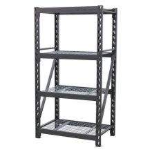 Heavy-Duty Racking Unit with 4 Mesh Shelves - 640kg Capacity Per Level