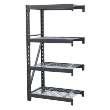 Heavy-Duty Racking Extension Pack with 4 Mesh Shelves - 640kg Capacity Per Level