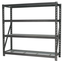 Heavy-Duty Racking Unit with 4 Mesh Shelves - 640kg Capacity Per Level