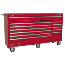 12 Drawer Rollcab with Ball-Bearing Slides - Red