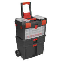 Mobile Toolbox with Tote Tray & Removable Storage Box