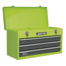 3 Drawer Portable Tool Chest with Ball-Bearing Slides - Green/Grey