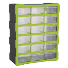 18 Drawer Cabinet Box - Green/Black