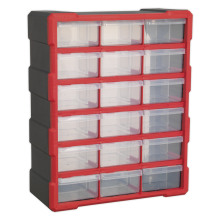 18 Drawer Cabinet Box - Red/Black