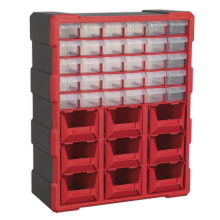 39 Drawer Cabinet Box - Red/Black