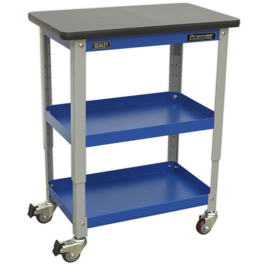 3-Level Industrial Workshop Trolley